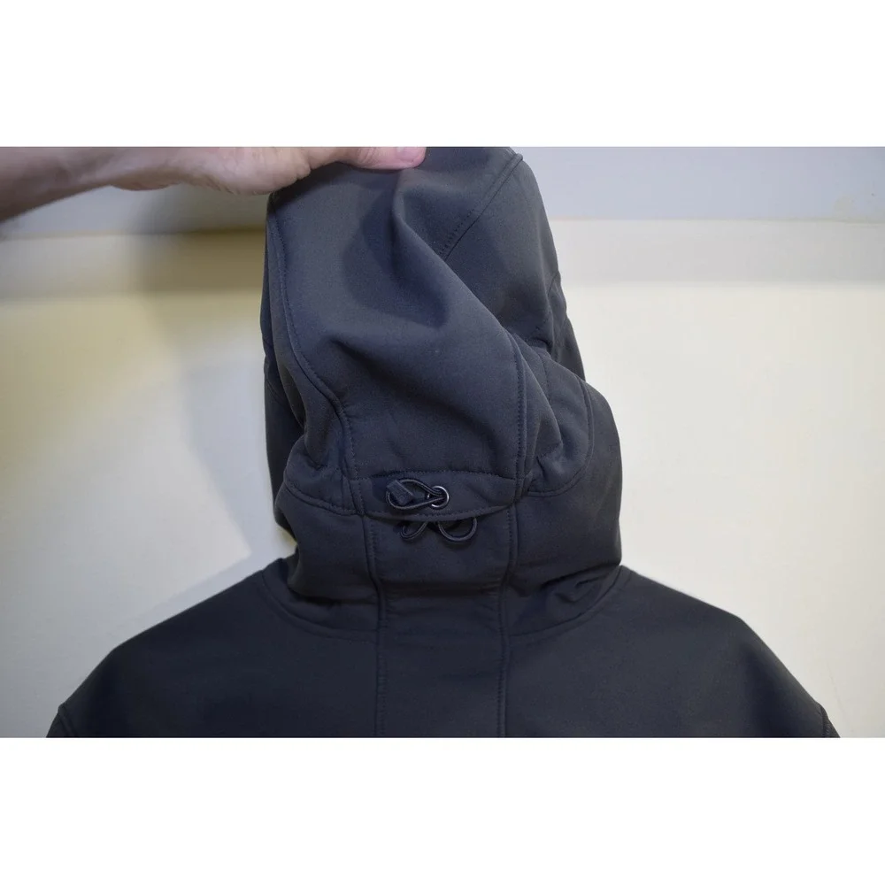 2010 North Face Apex Softshell Hooded Jacket Mens Blue Gray Full Zip Coat